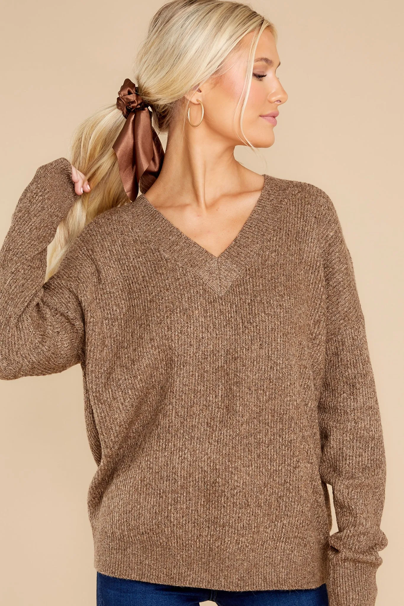 Maria Brown Melange Sweater