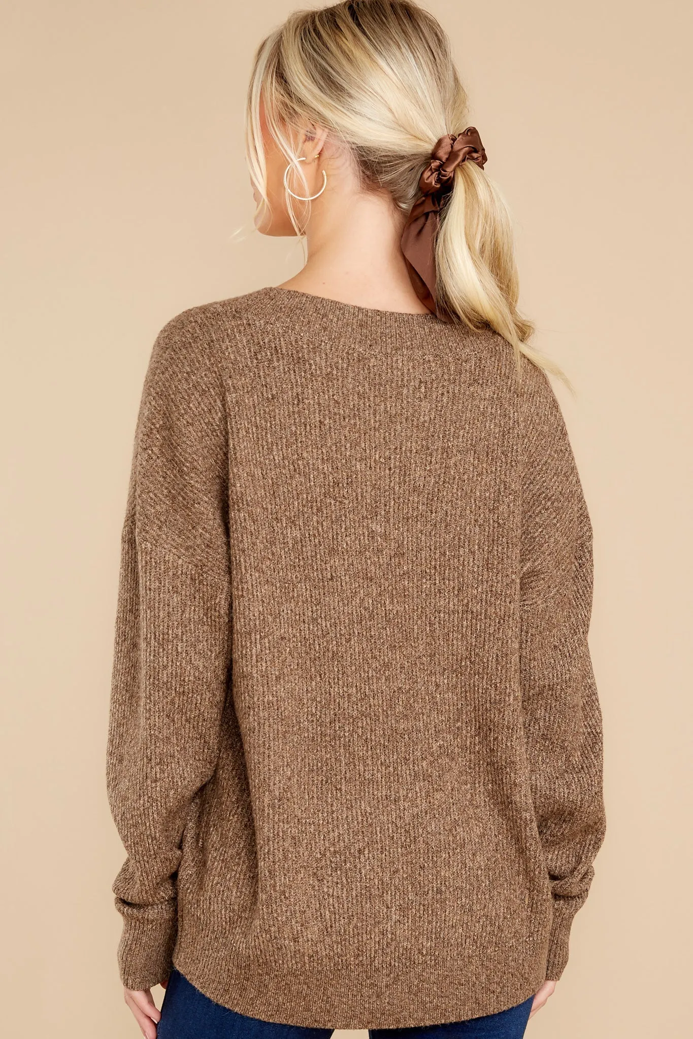 Maria Brown Melange Sweater