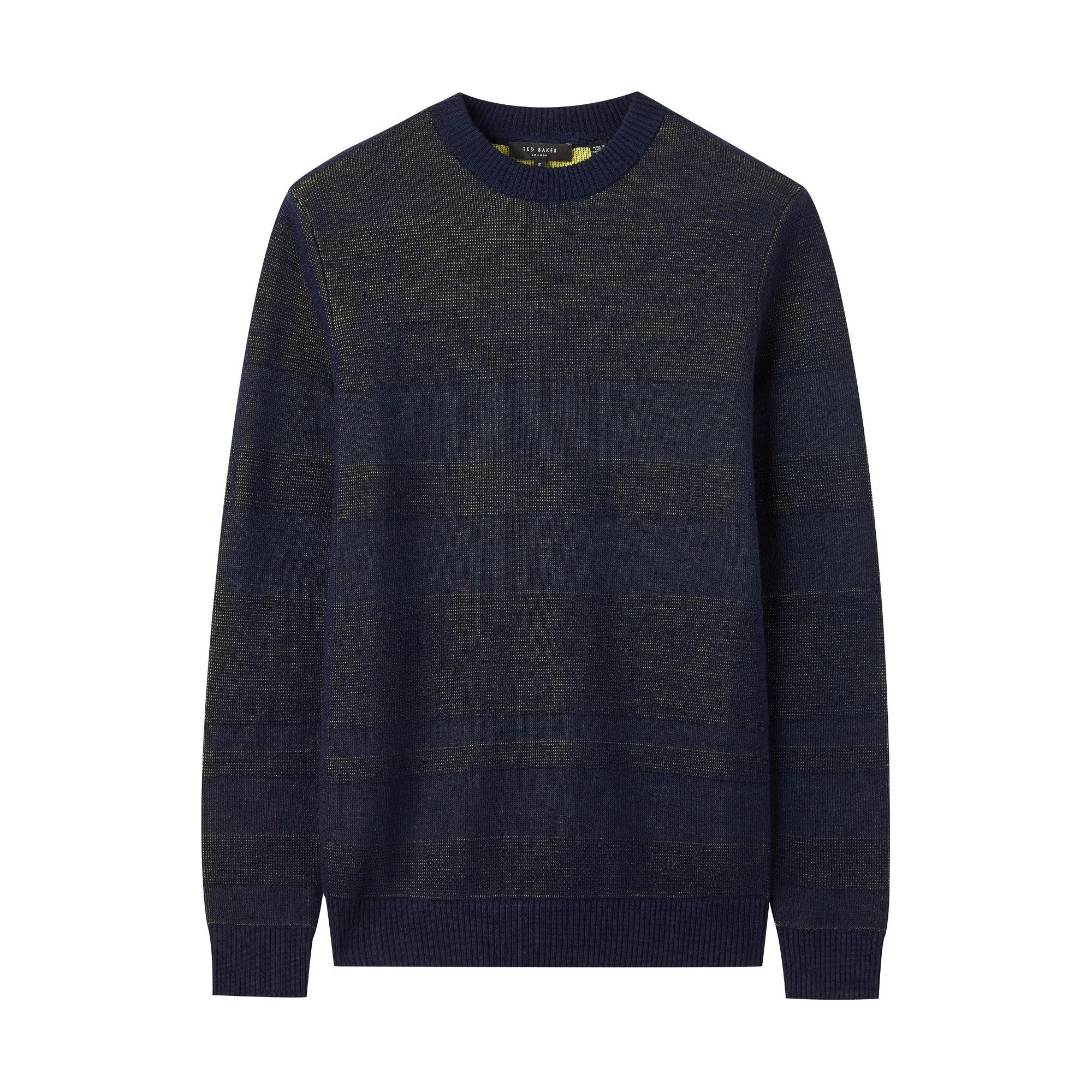 Men Mmk-Ferns-Double Layer Crew Neck Sweater - Navy