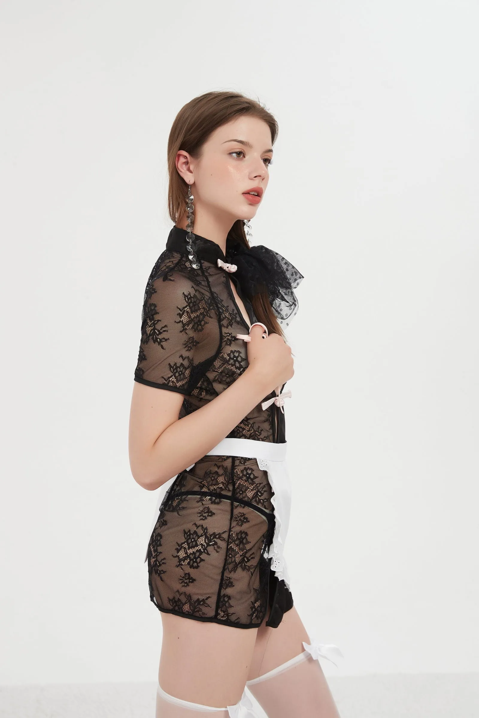 Midnight Lace Fantasy Cheongsam