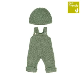 Miniland Knitted Doll Outfit 15” | Overall & Beanie Hat