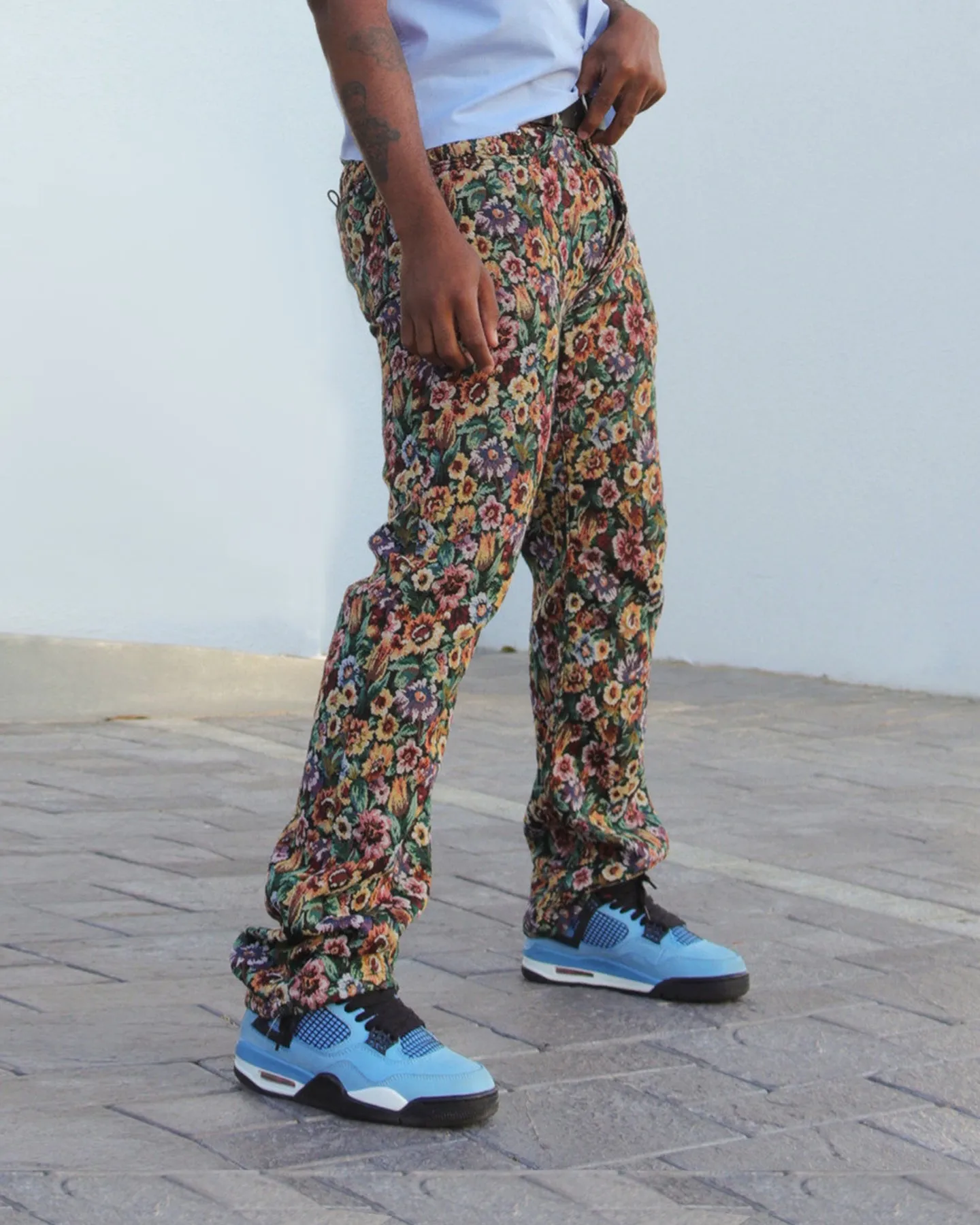 MNML V121 Floral Baggy Denim Jeans Multi