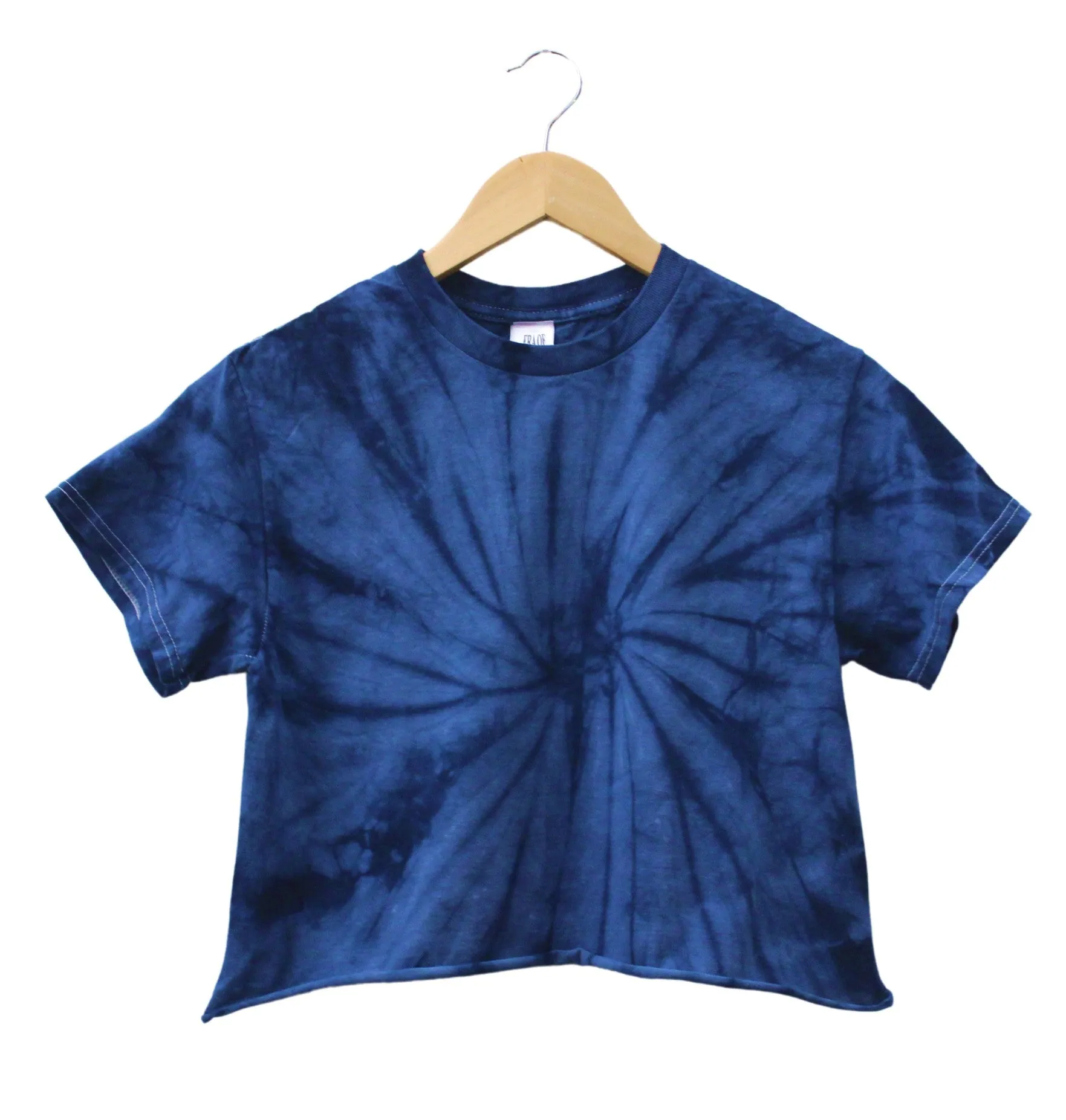 Navy Blue Tie-Dye Unisex Cropped Tee