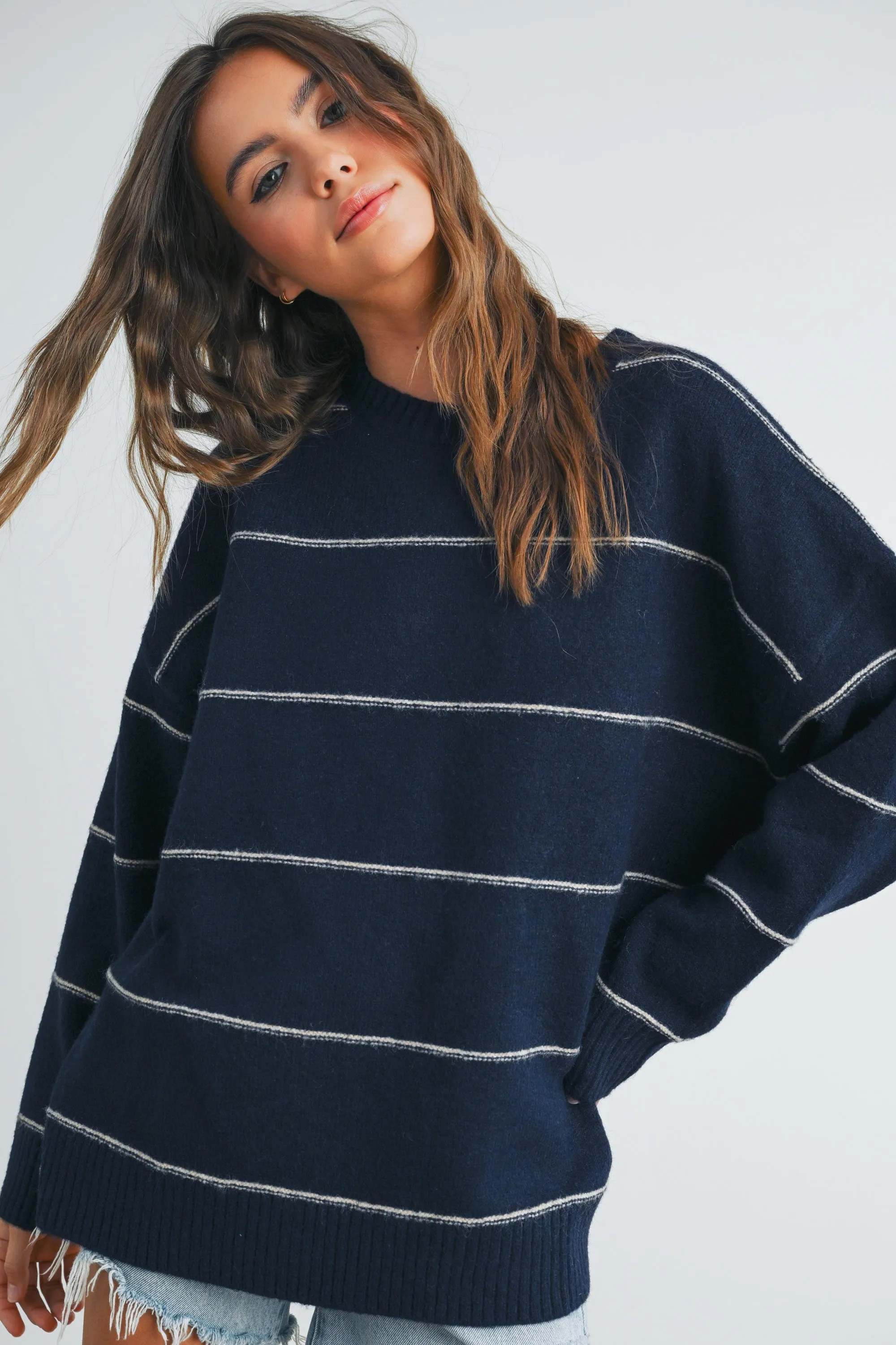 Navy Striped Sweater