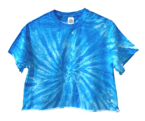 NEON COLLECTION: Sapphire Tie-Dye Unisex Cropped Tee