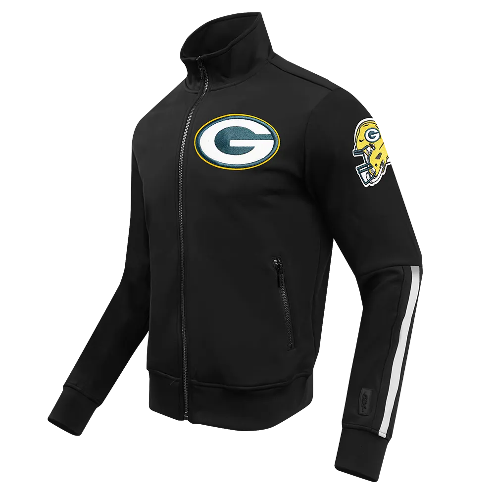 NFL GREEN BAY PACKERS CLASSIC MEN'S DK TRACK JACKET (BLACK)