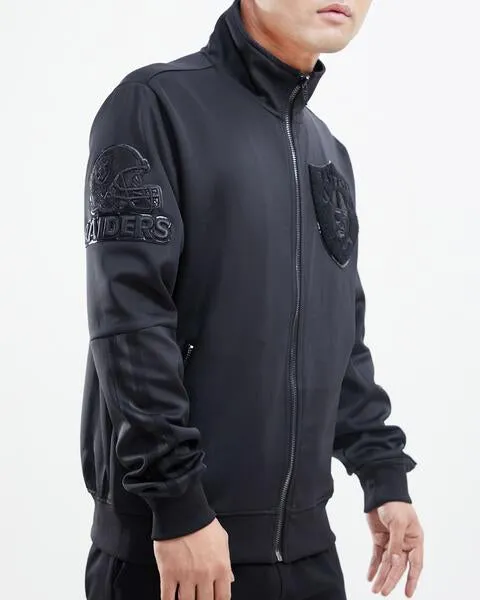 NFL LAS VEGAS RAIDERS TRIPLE BLACK MEN'S TRACK JACKET (BLACK)