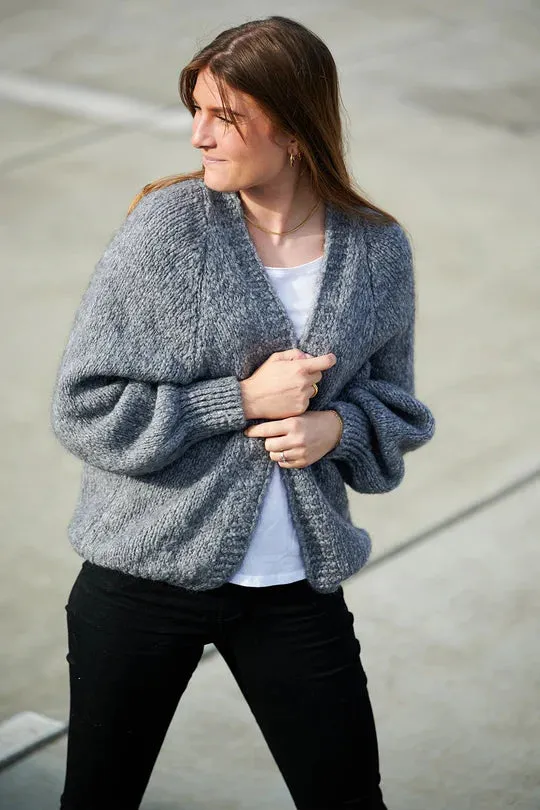 Noella Fora Knit Cardigan Dark Grey Melange