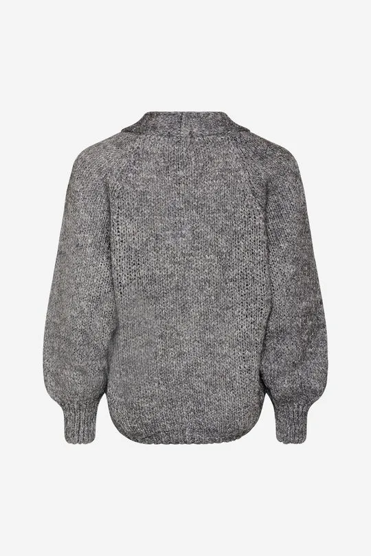 Noella Fora Knit Cardigan Dark Grey Melange