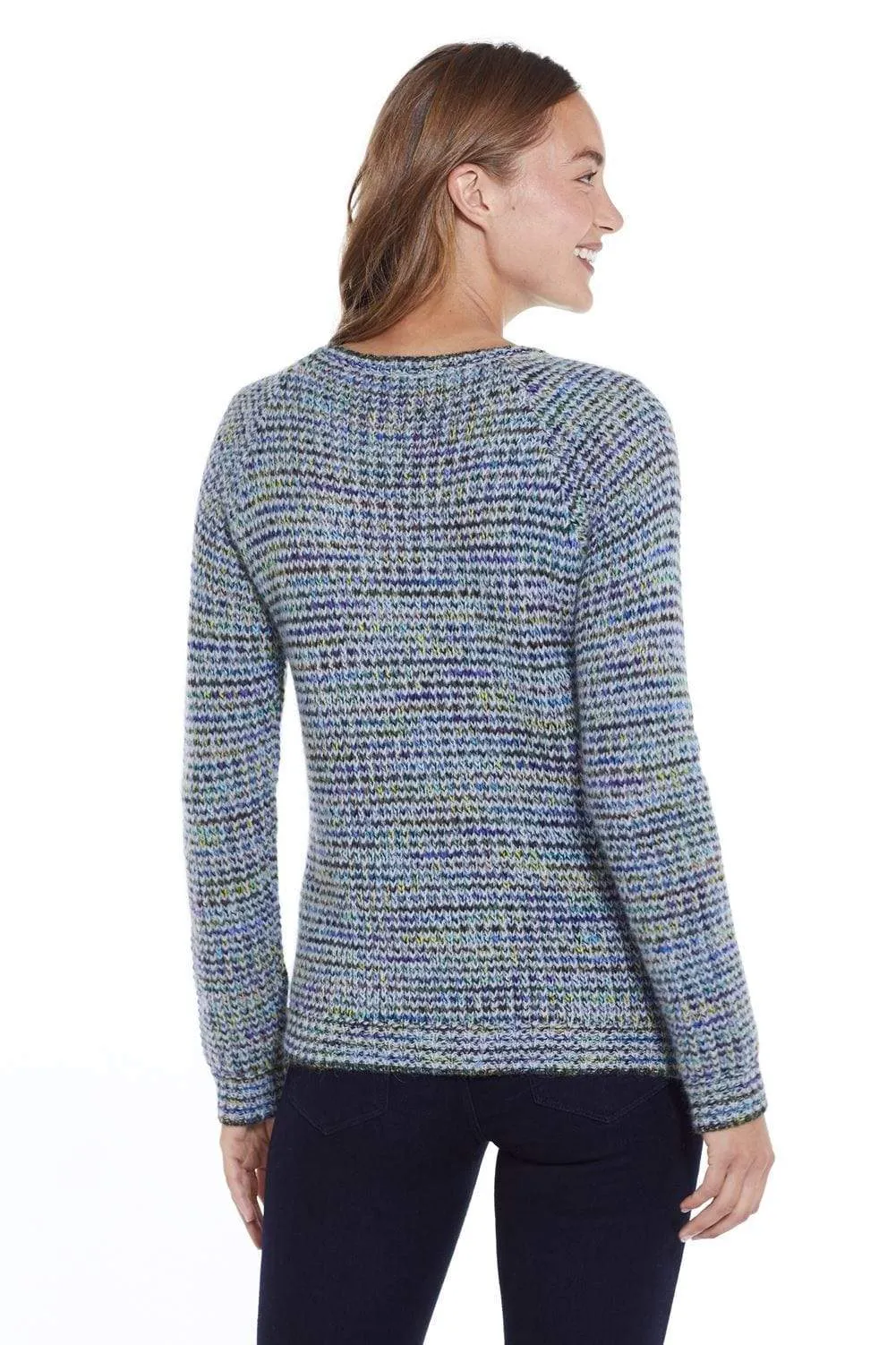 Northern Lights Hand-Dyed Crew Neck Alpaca Sweater for Women