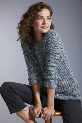 Northern Lights Hand-Dyed Crew Neck Alpaca Sweater for Women