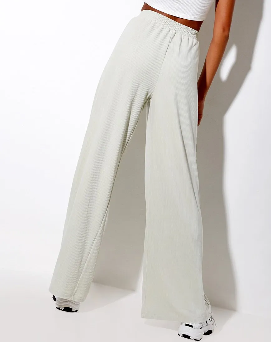 Obeli Trouser in Velvet Rib Minty