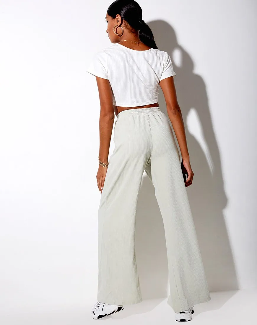 Obeli Trouser in Velvet Rib Minty