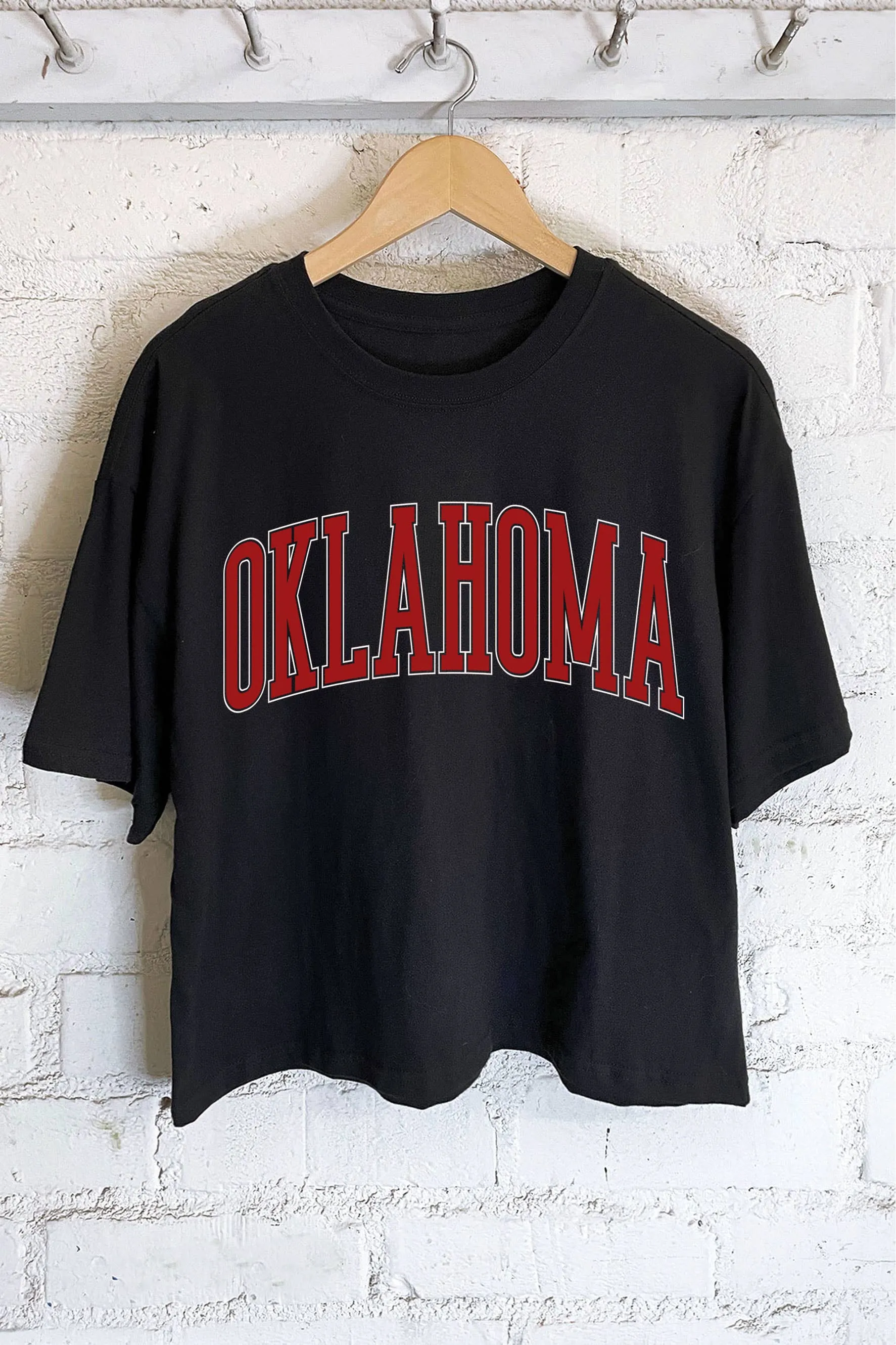 OKLAHOMA PUFF GRAPHIC LONG CROP TOP