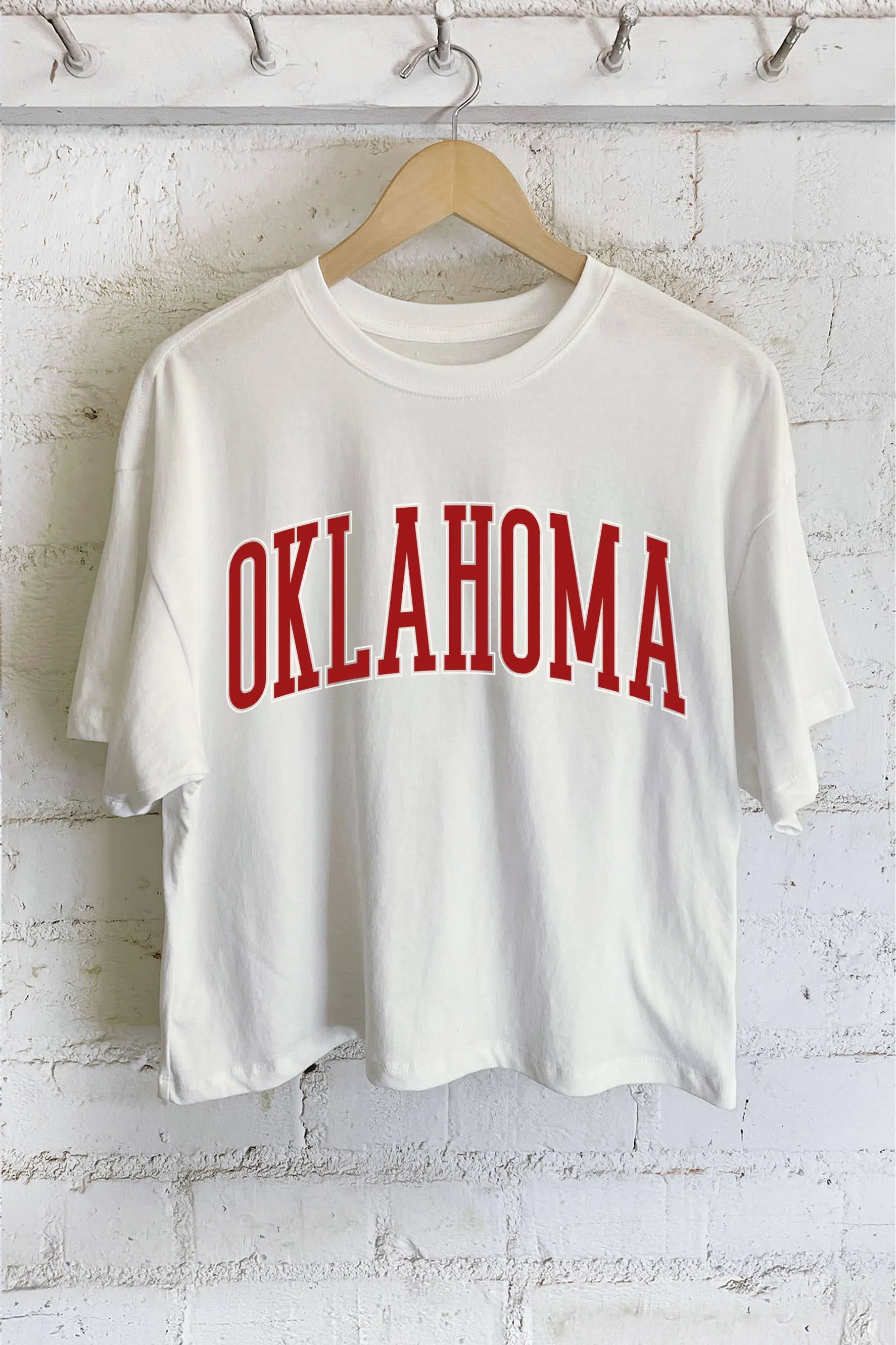 OKLAHOMA PUFF GRAPHIC LONG CROP TOP