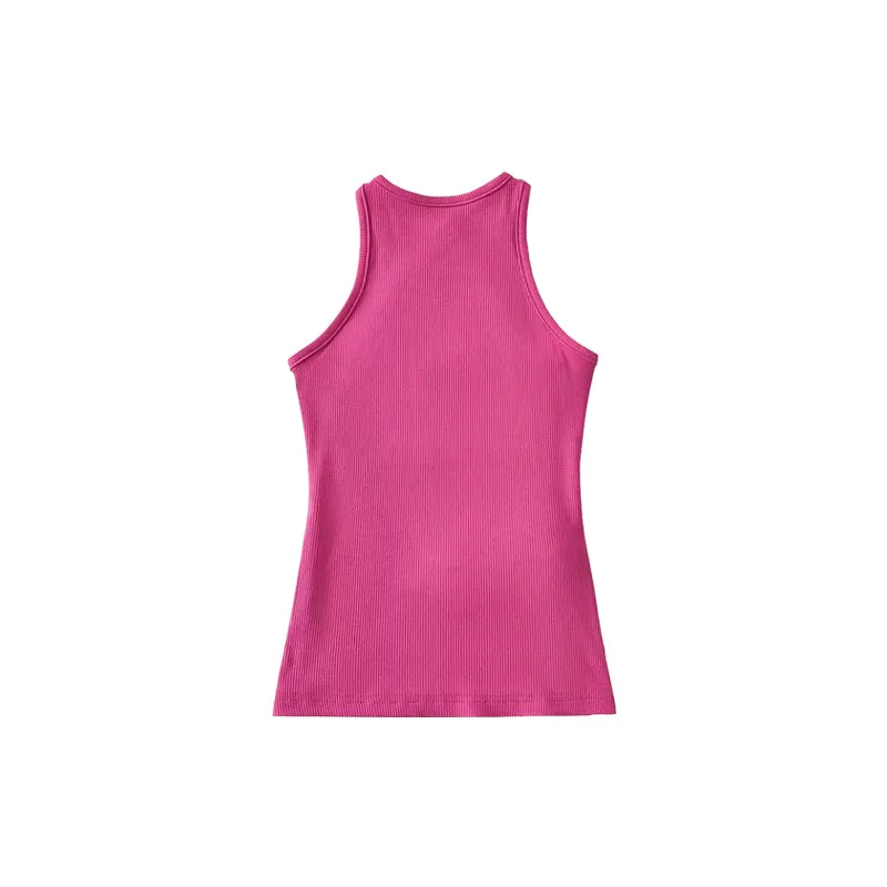 Olias Solid Color Backless Cross Strap Sleeveless Cropped Top