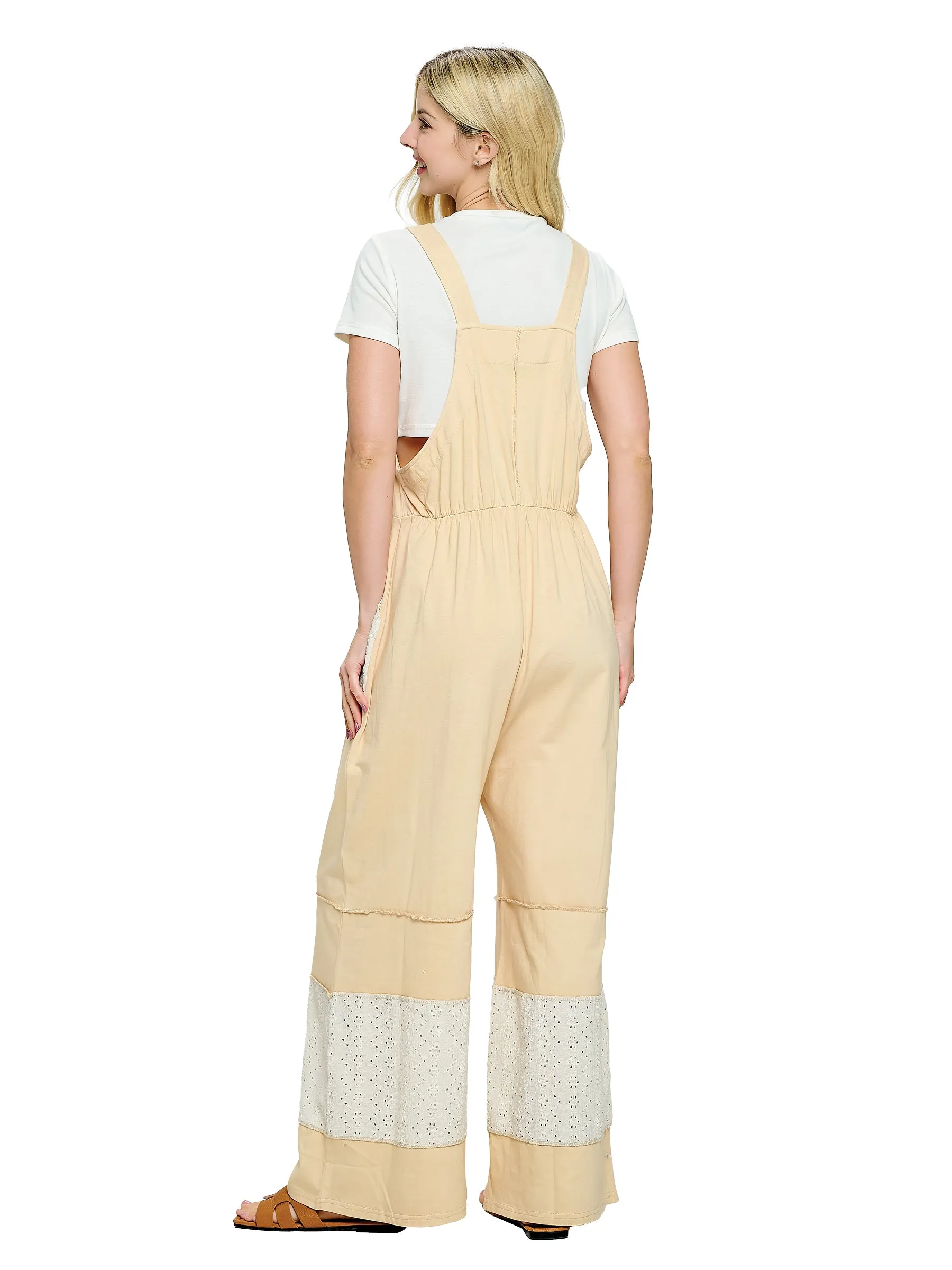 Overall Boho Eyelet Pactchwork