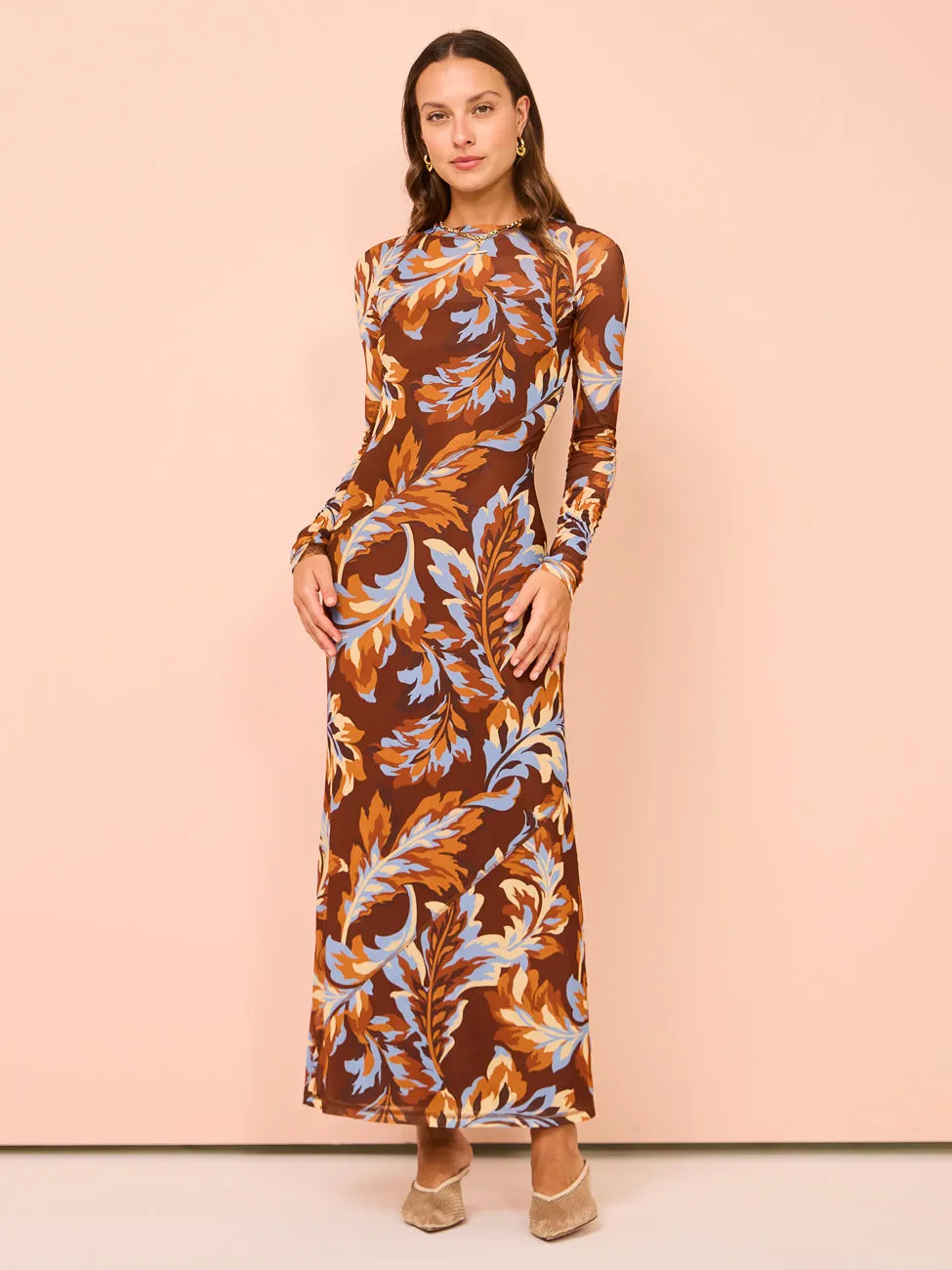 Ownley Carla Dress in Retro Leaf