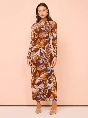 Ownley Carla Dress in Retro Leaf