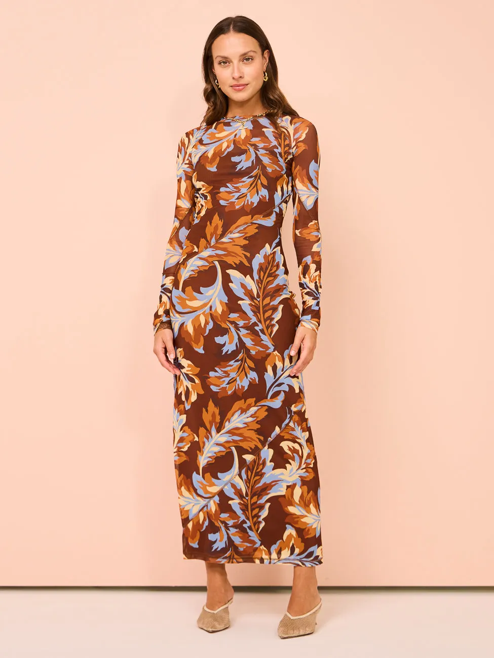 Ownley Carla Dress in Retro Leaf