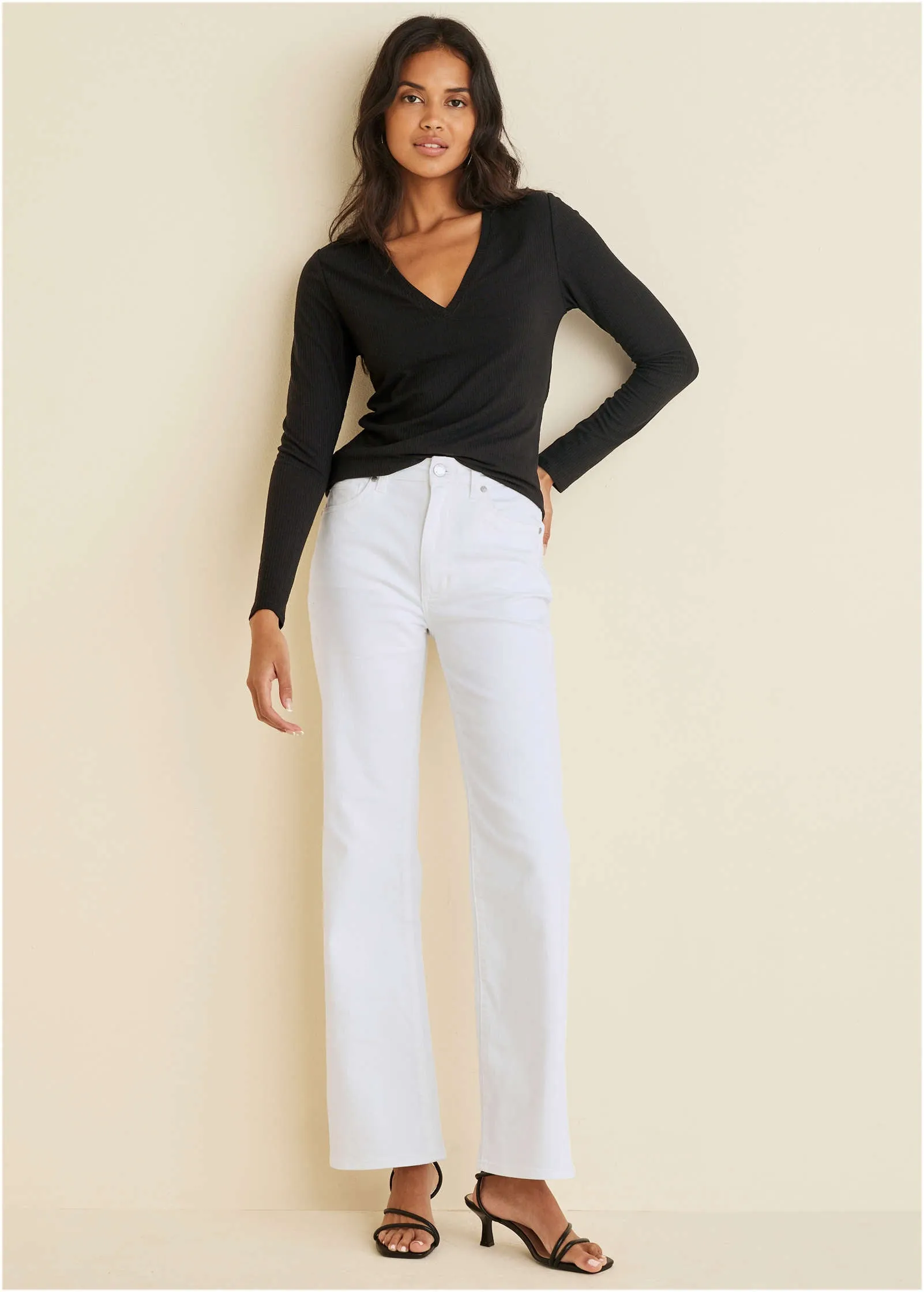 Penelope Modern Flare Jeans - White