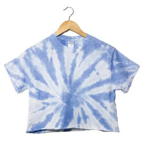 Periwinkle Tie-Dye Unisex Cropped Tee