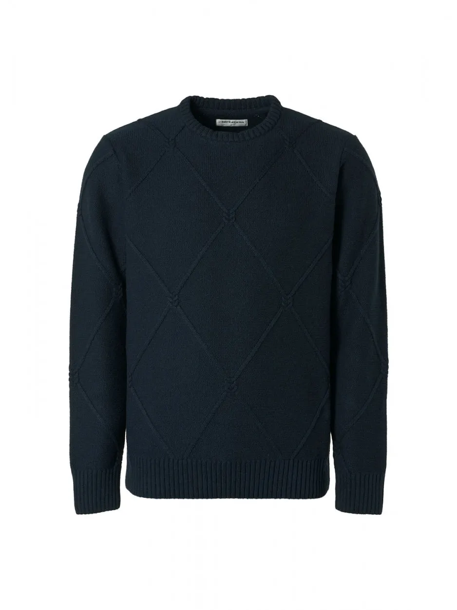 Pullover Crewneck Cable Jacquard With Wool | Night