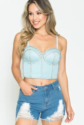 Rhinestone Bustier Top