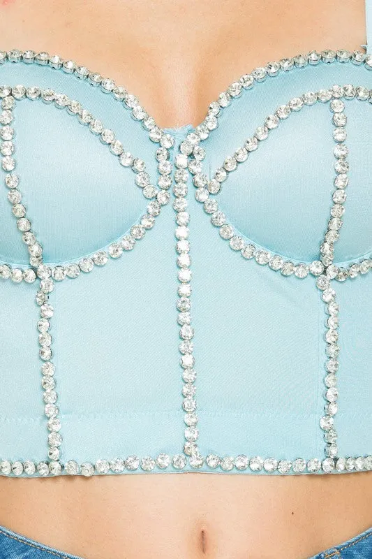 Rhinestone Bustier Top