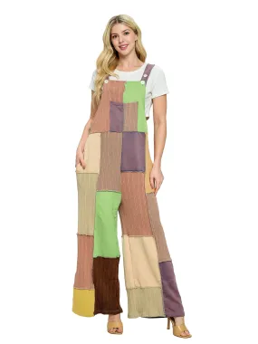 Ribbed Overall Boho Multi Patchwork