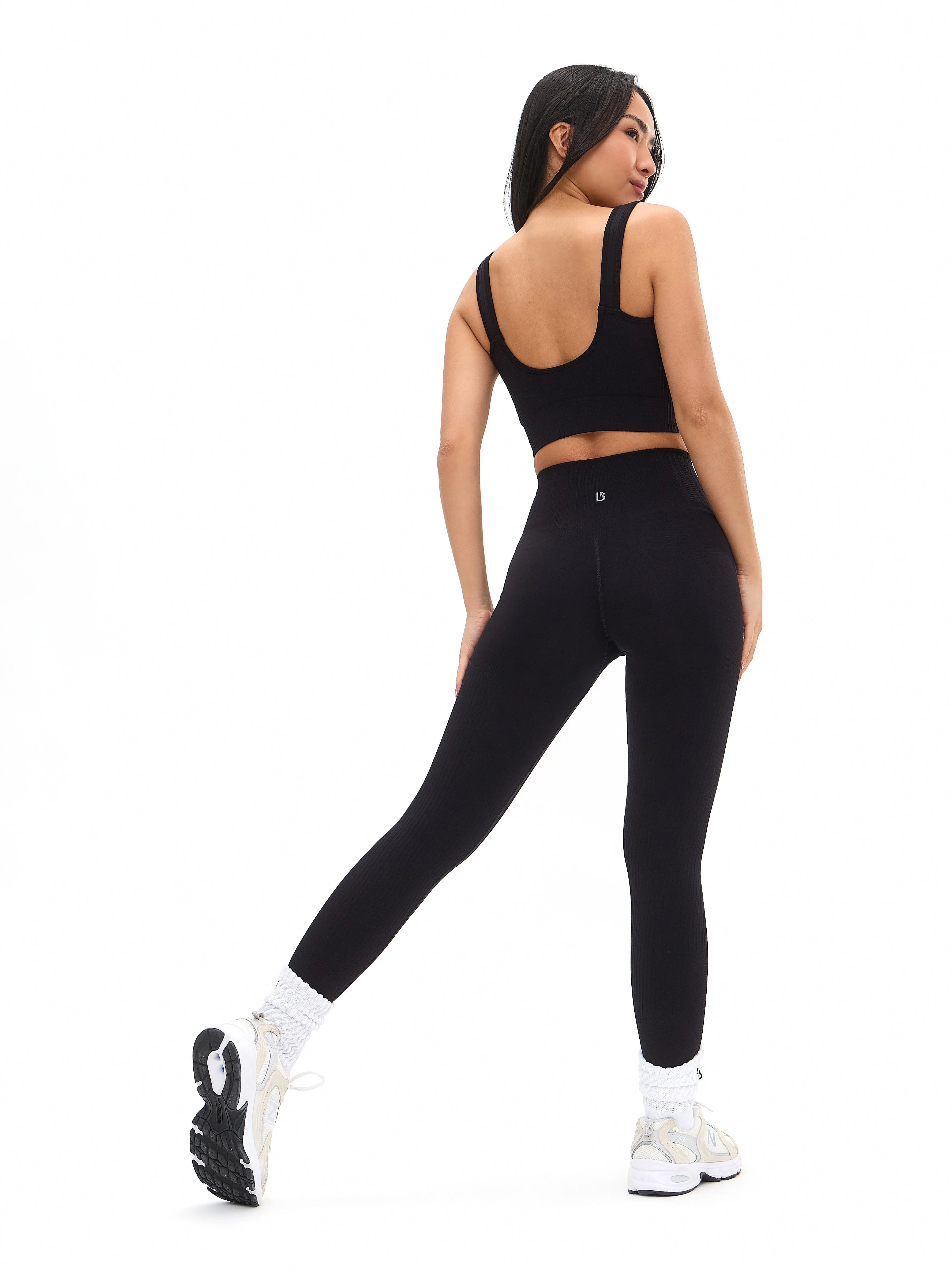 Ribbed Seamless Crop - Black