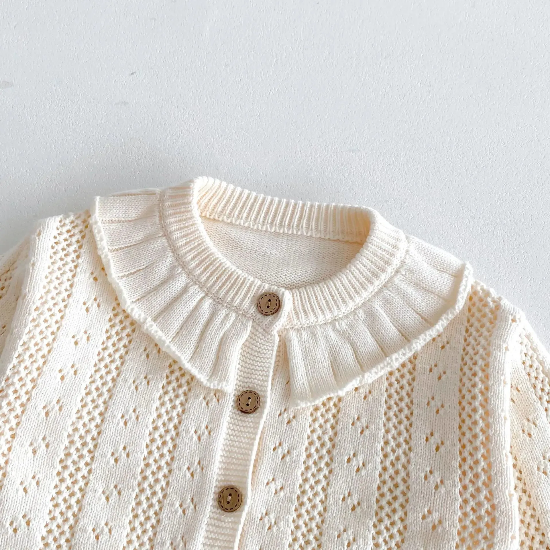 Ruffle Collar Knit Cardigan