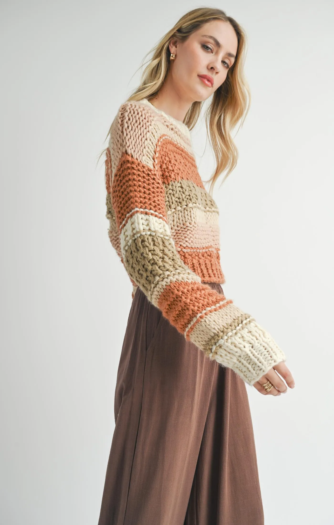 Sadie And Sage Butter Pecan Chunky Sweater