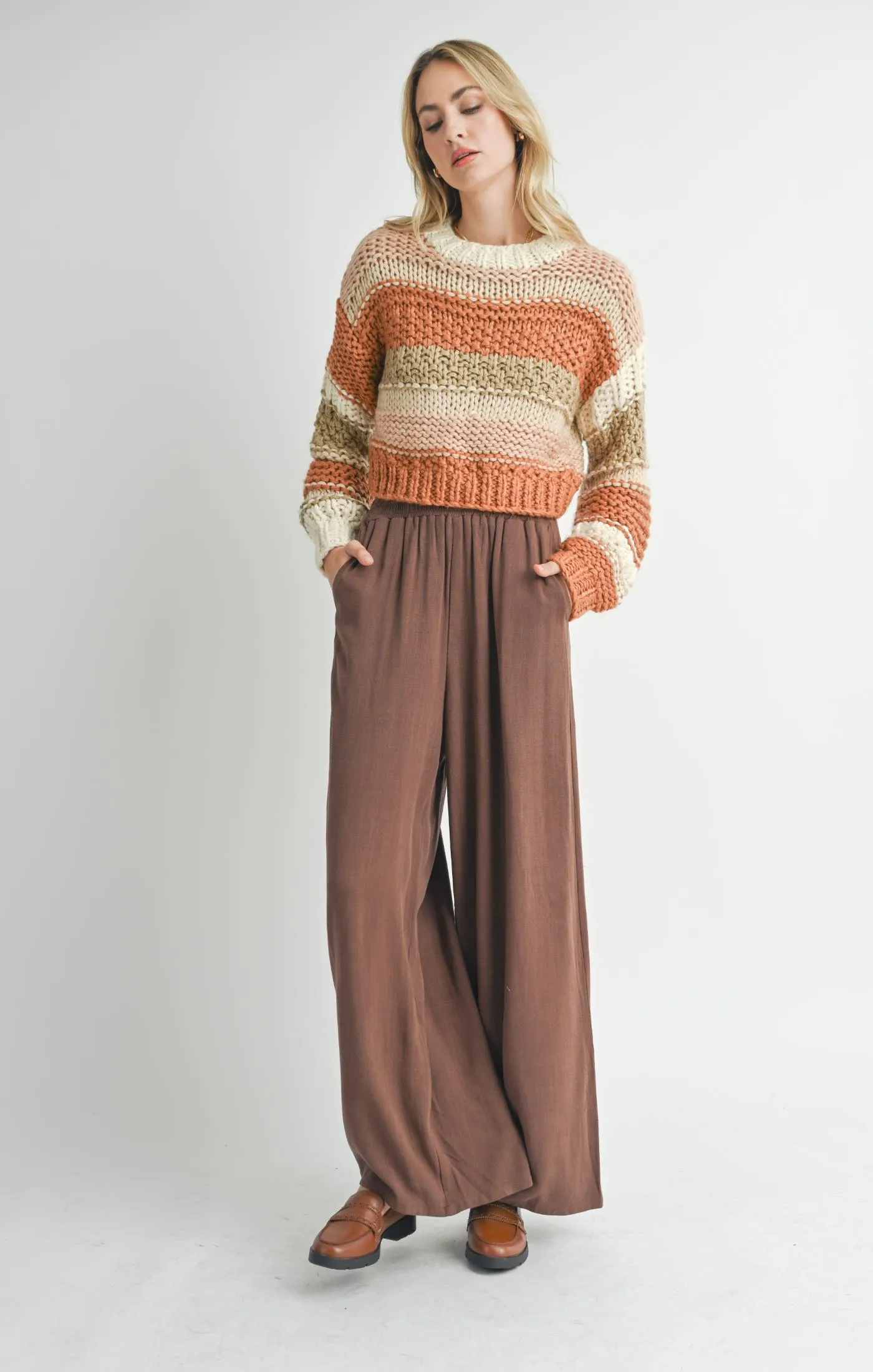 Sadie And Sage Butter Pecan Chunky Sweater