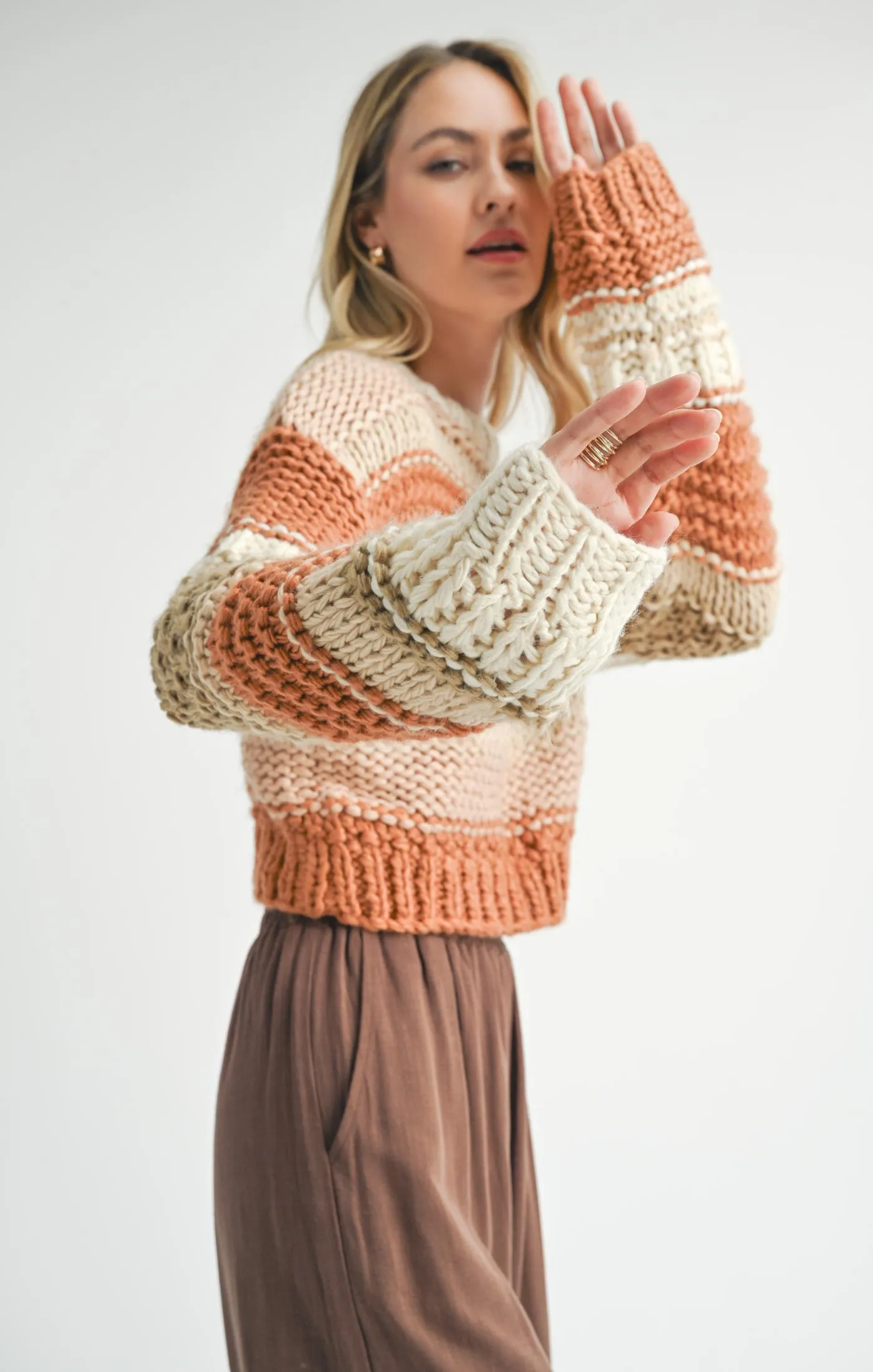 Sadie And Sage Butter Pecan Chunky Sweater