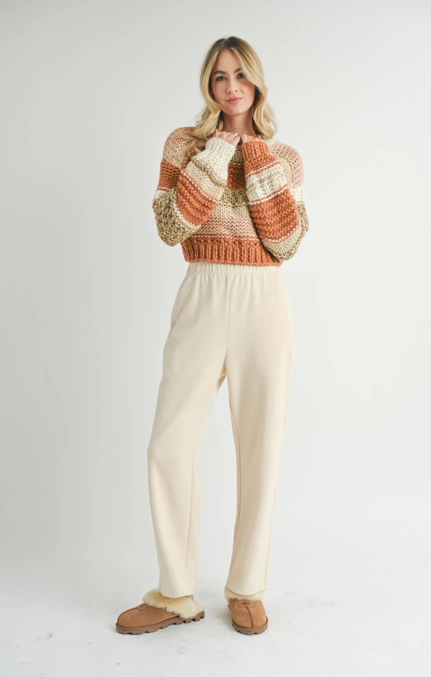 Sadie And Sage Butter Pecan Chunky Sweater