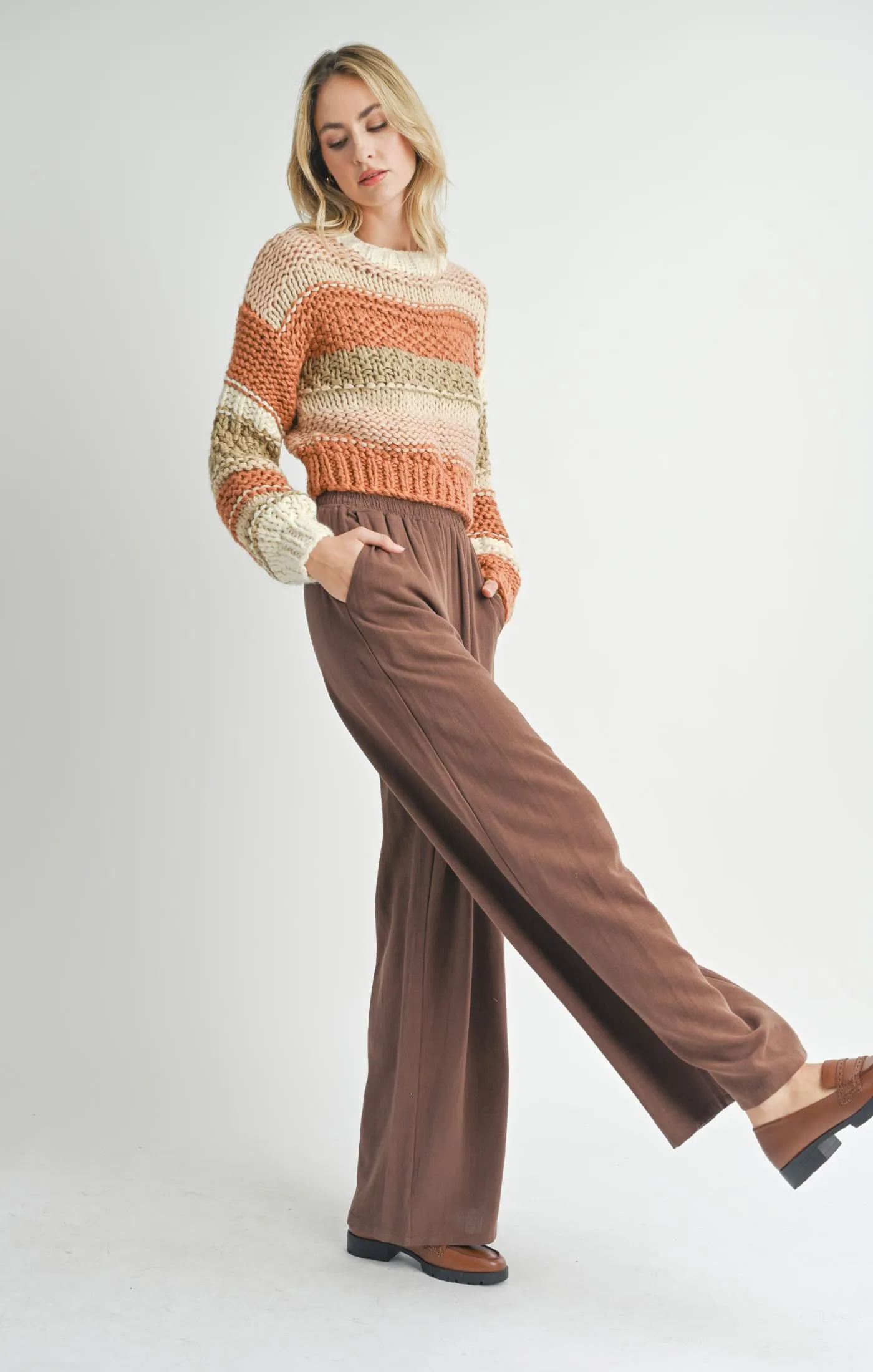 Sadie And Sage Butter Pecan Chunky Sweater