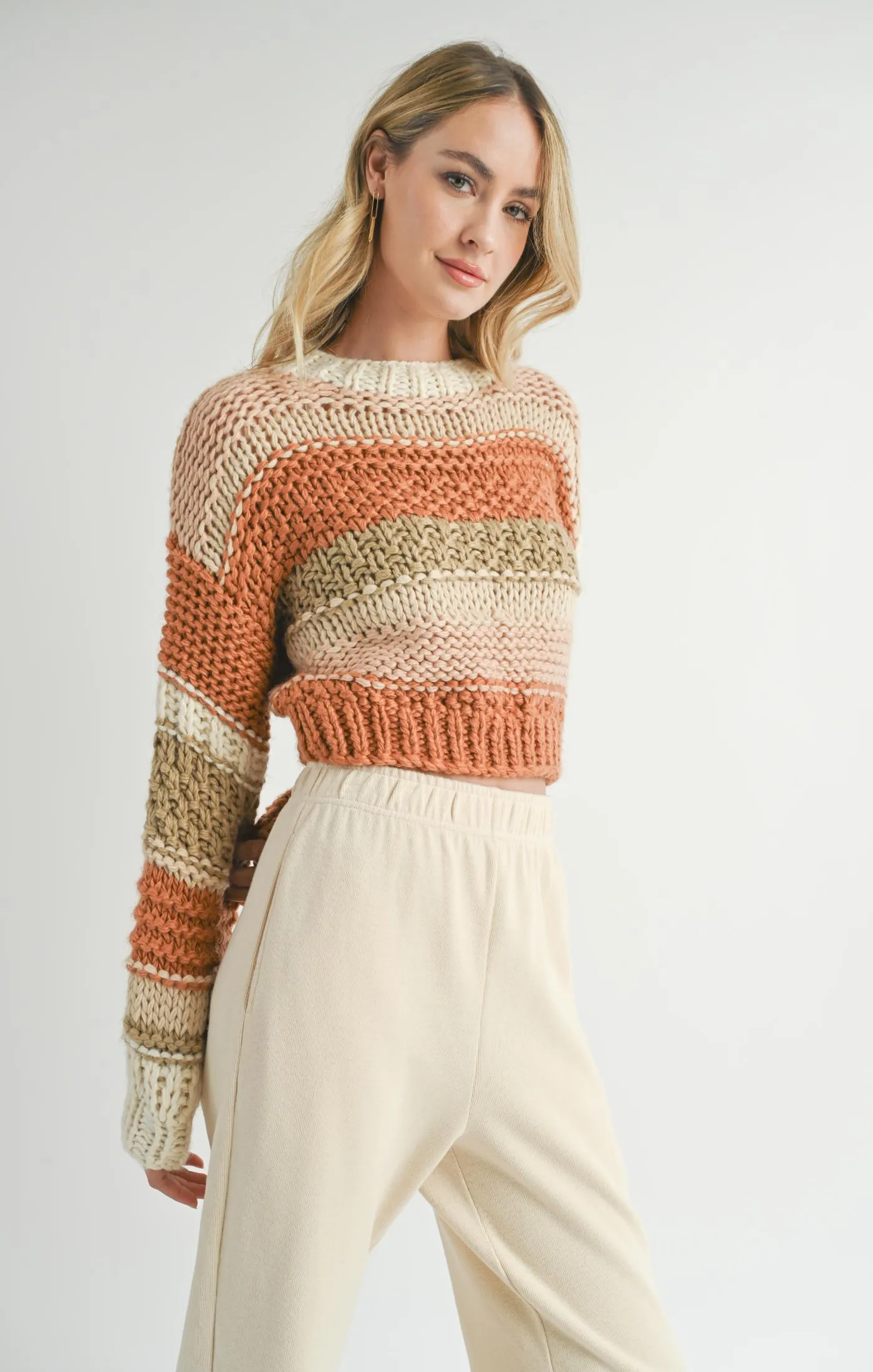 Sadie And Sage Butter Pecan Chunky Sweater