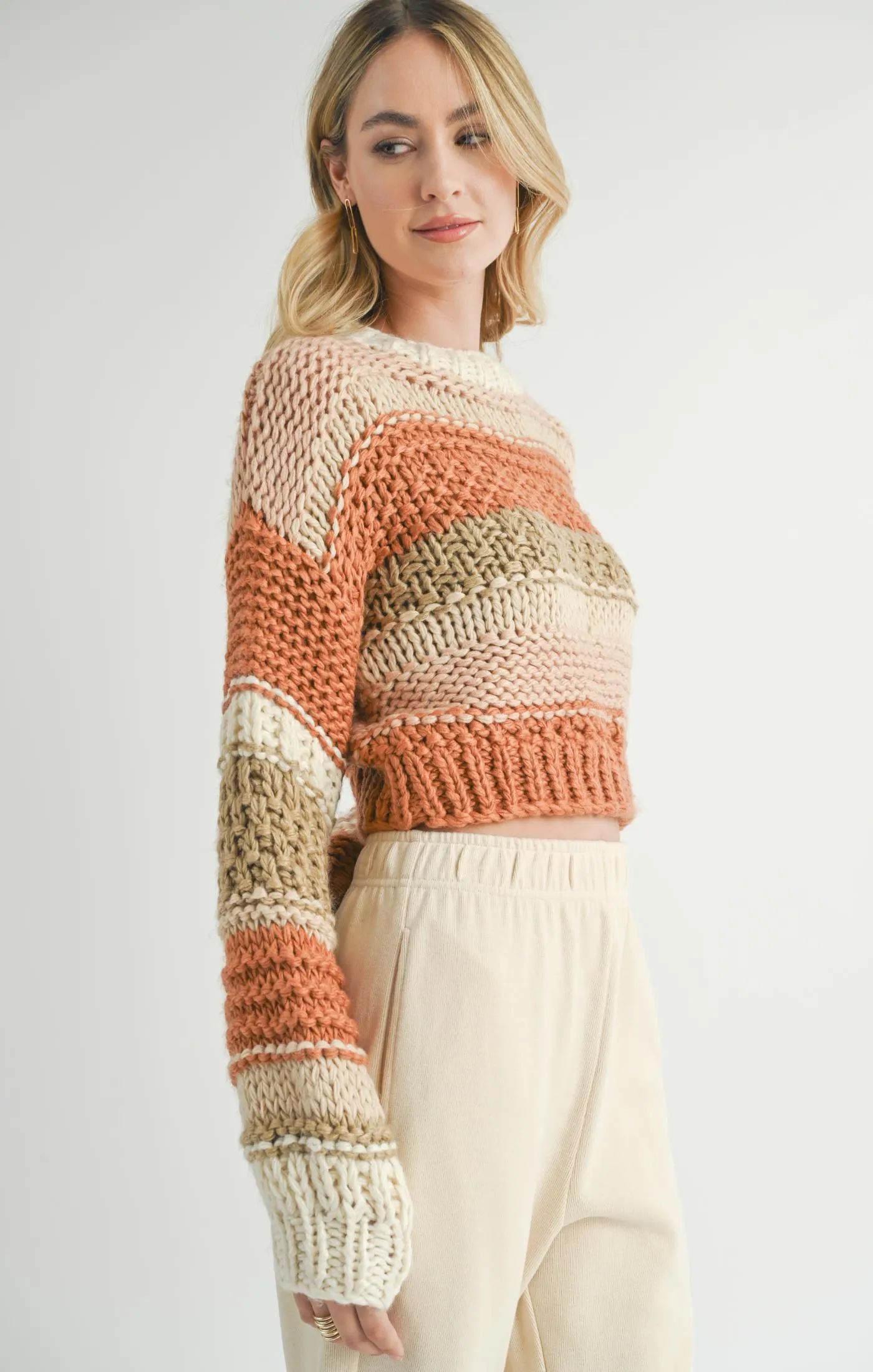 Sadie And Sage Butter Pecan Chunky Sweater