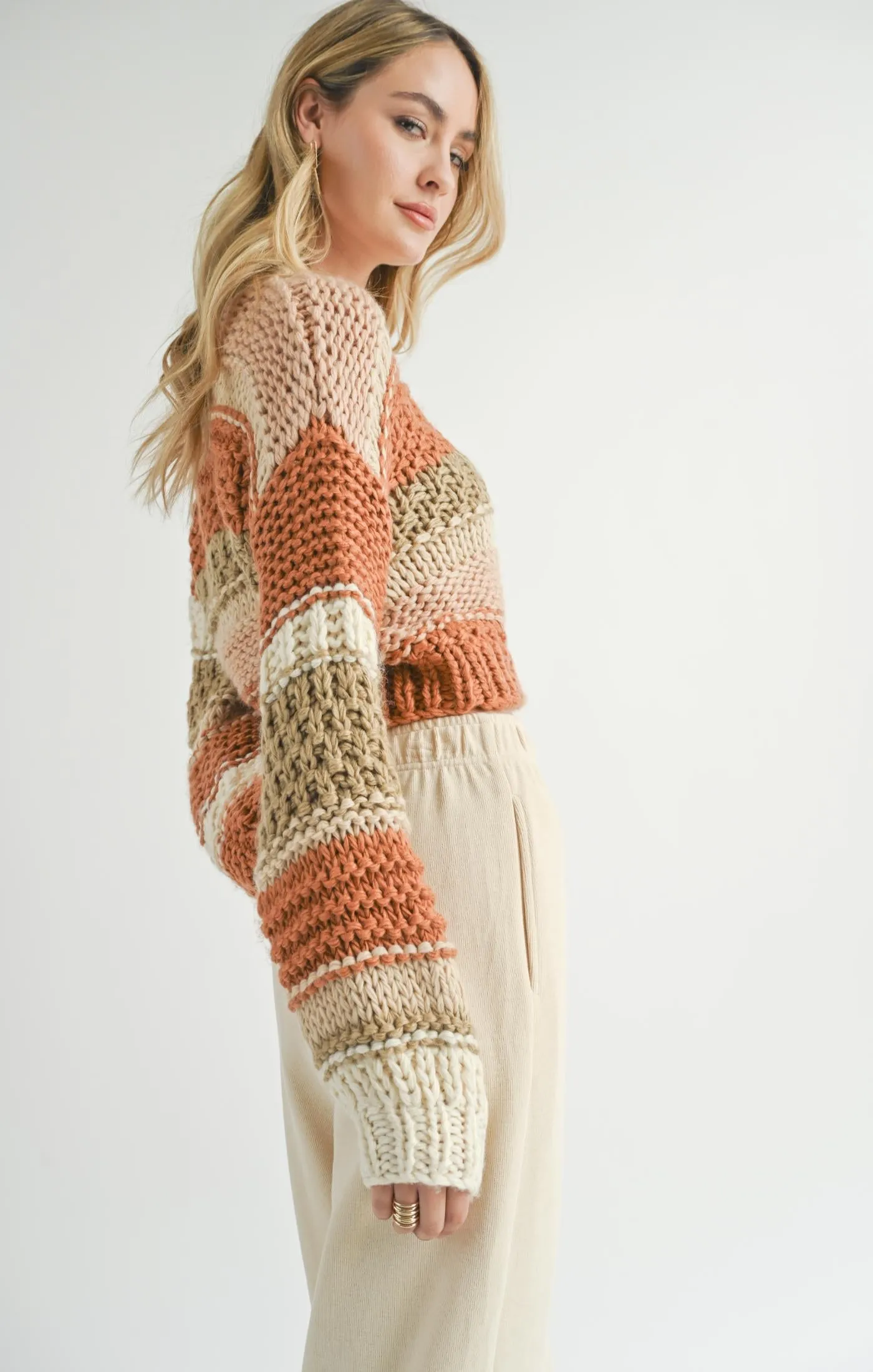 Sadie And Sage Butter Pecan Chunky Sweater