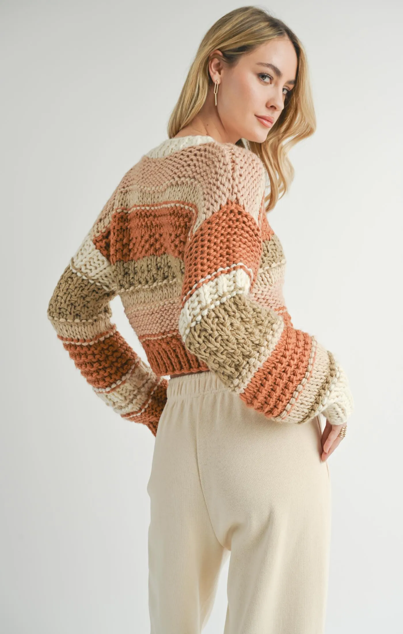 Sadie And Sage Butter Pecan Chunky Sweater