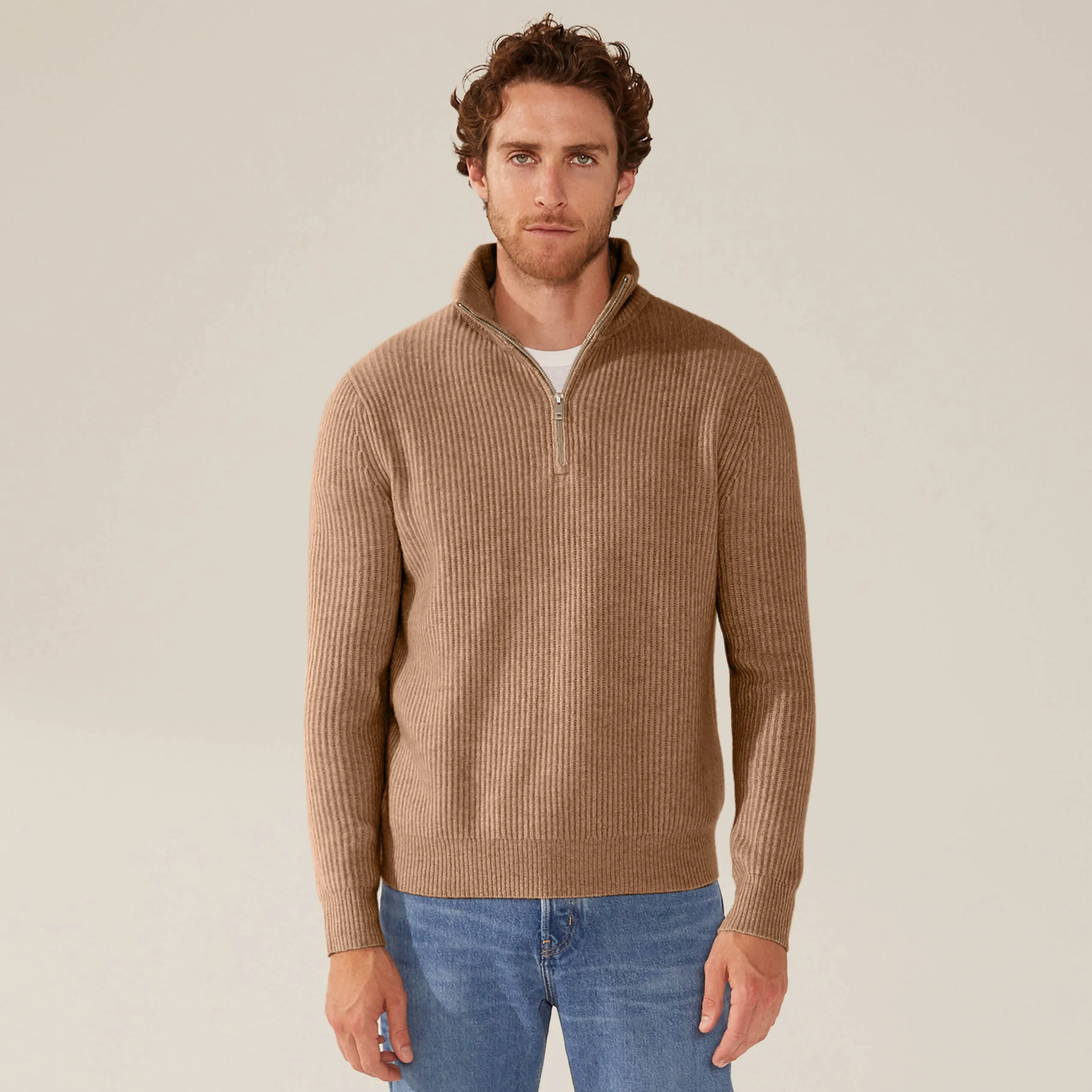 Shane Chunky Cashmere Quarter Zip Pullover