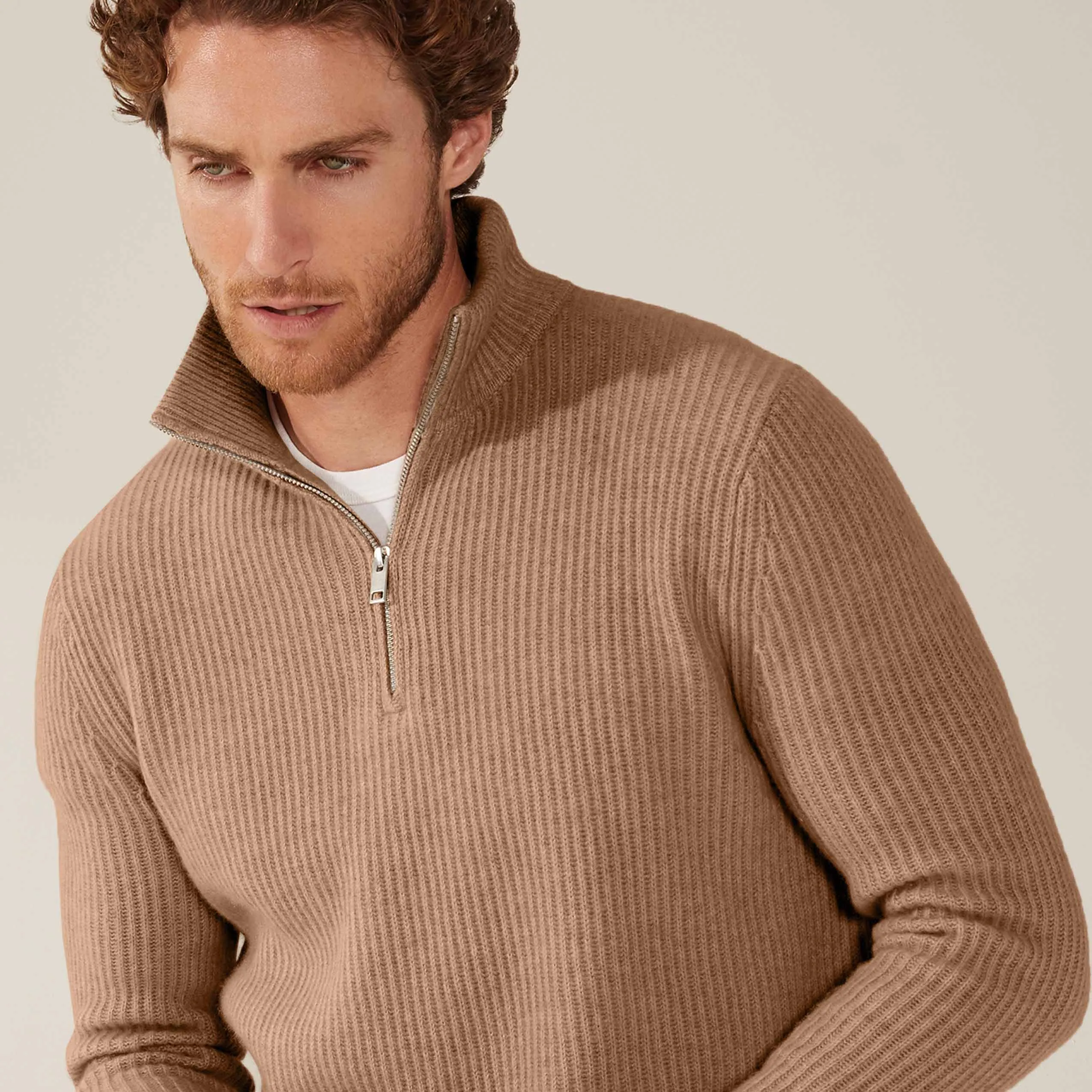 Shane Chunky Cashmere Quarter Zip Pullover