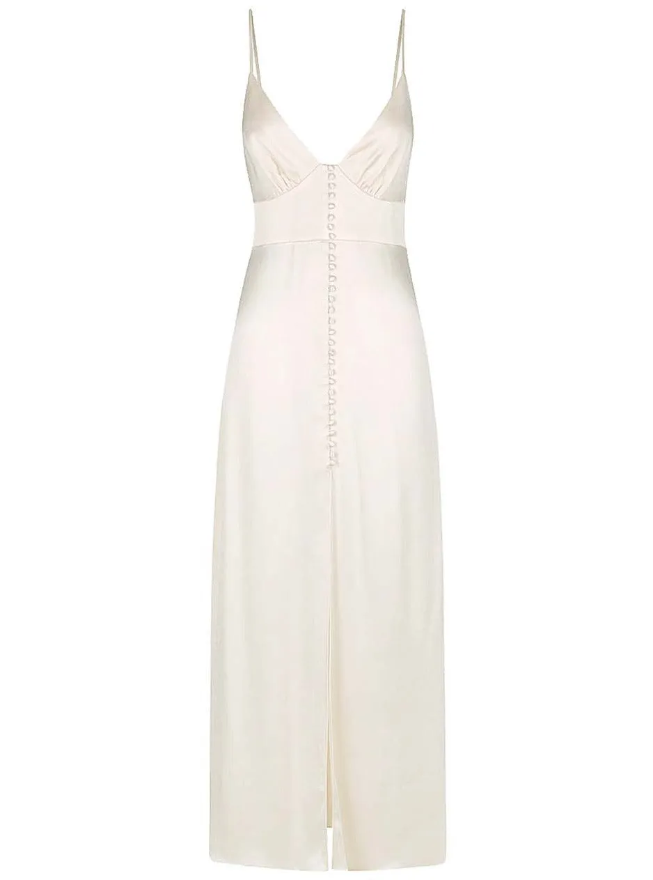 Shona Joy La Lune Cocktail Midi Dress in Cream