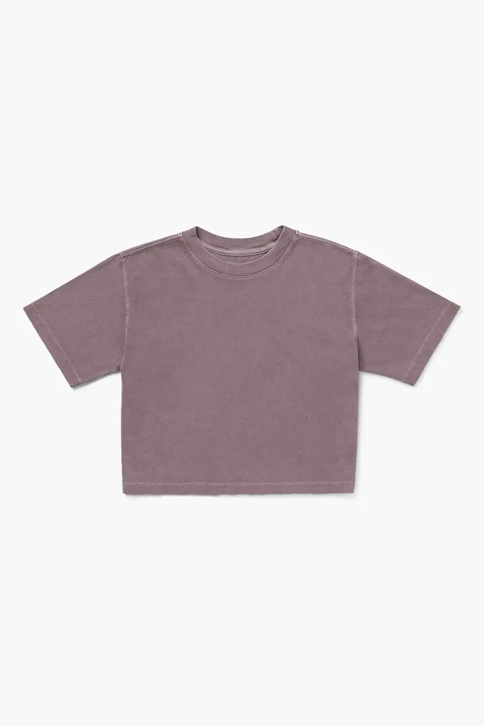 SHORT SLEEVE CROP TEE PLUM SMOKE