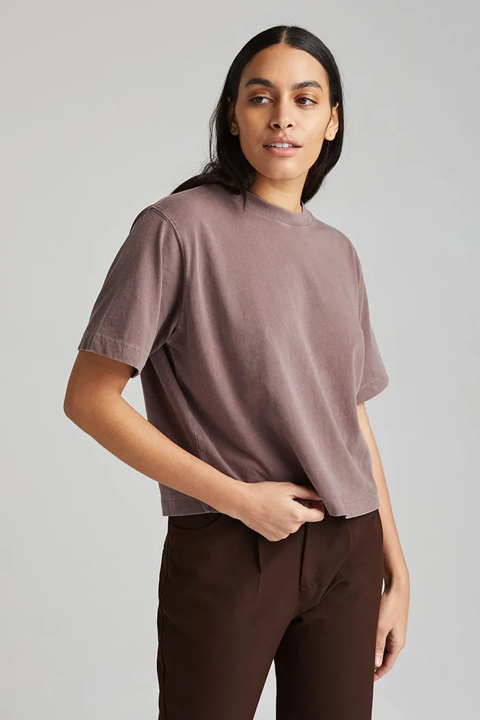 SHORT SLEEVE CROP TEE PLUM SMOKE