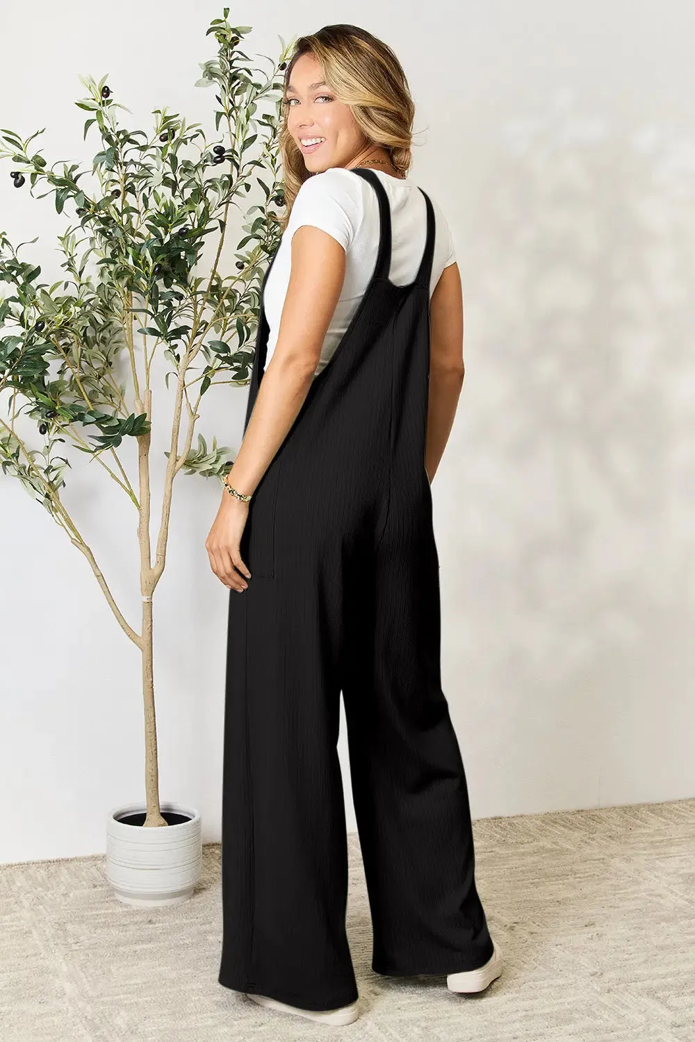 Size Inclusive Wide Strap Overall with Pockets