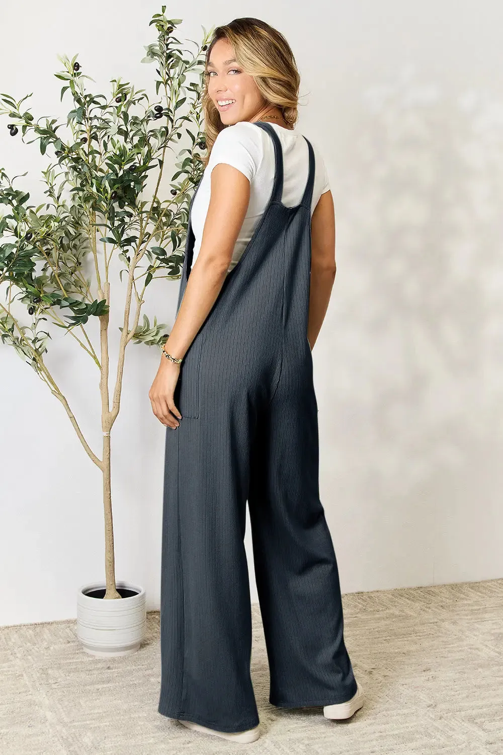 Size Inclusive Wide Strap Overall with Pockets