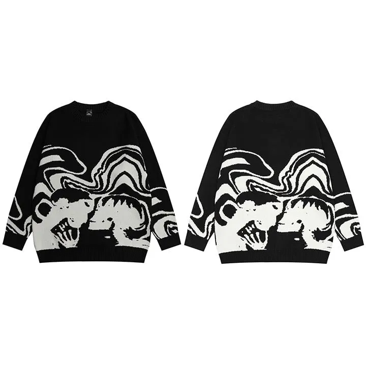 Skeleton Kiss Graphic Sweater