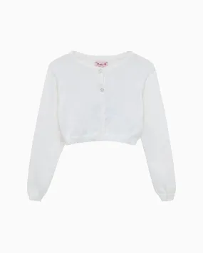 Sophie Cropped Cardigan in White